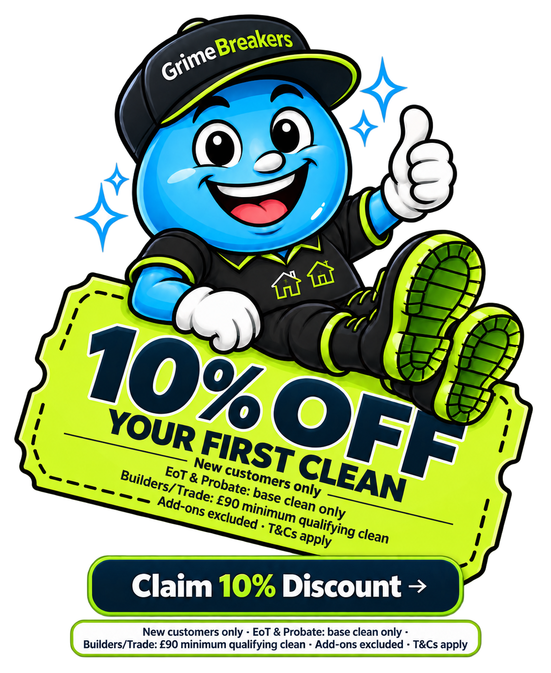 GrimeBreakers 10% off first clean offer